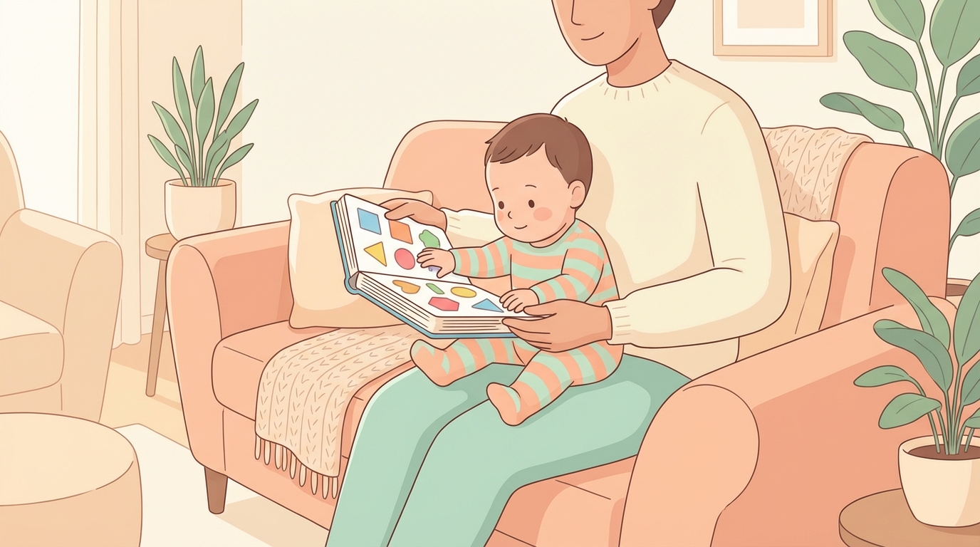 Parent reading to baby